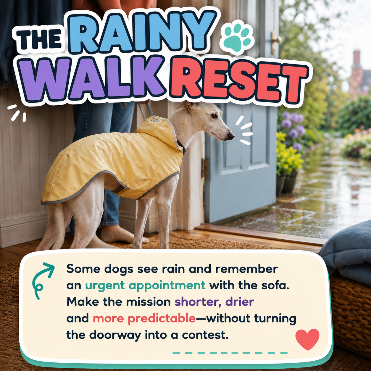 Rainy Walks Without the Standoff: A Gentler Plan for Dogs Who Would Rather Stay Dry
