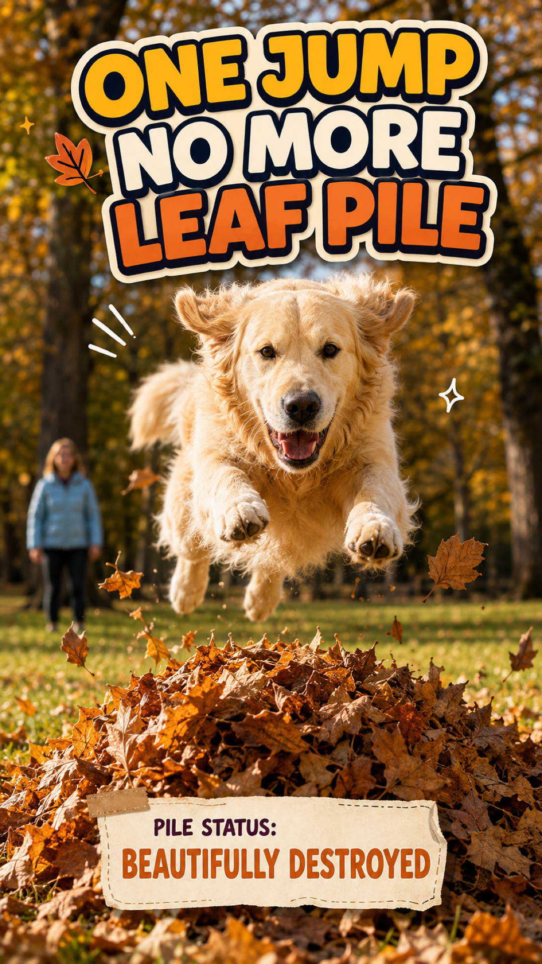 One Jump. No More Leaf Pile. 🍂